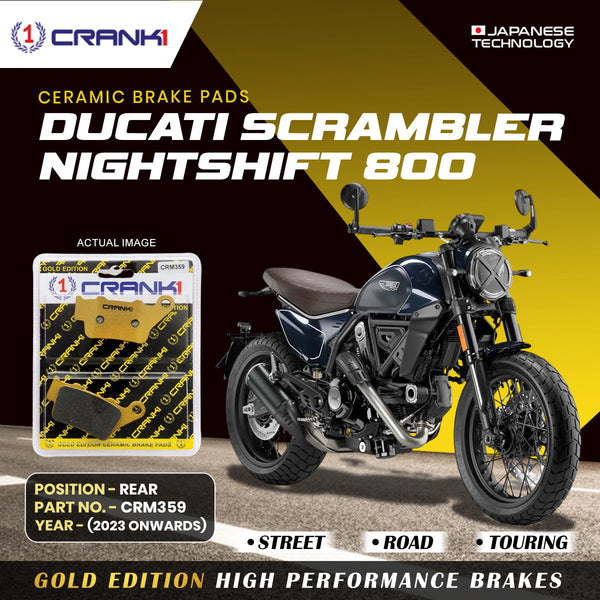 Ceramic Brake Pads For Ducati Scrambler Nightshift 800 (2023 Onwards) - Rear - CRM359 - 1 Set