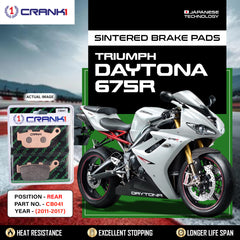 Sintered Brake Pads For Triumph Daytona 675R (2011-2017) - Rear - CB041 - 1 Set