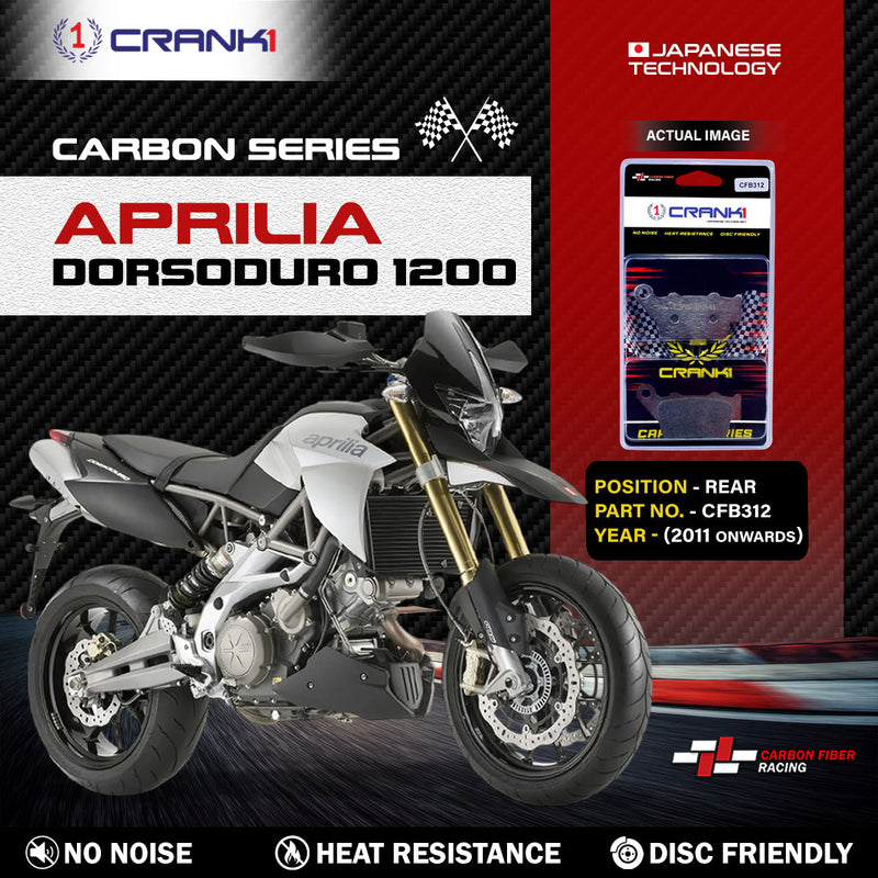 Carbon Brake Pads For Aprilia Dorsoduro 1200 (2011 Onwards) - Rear - CFB312 - 1 Set