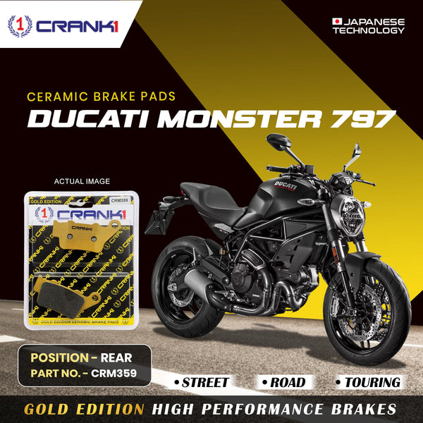 Ceramic Brake Pads For Duacti Monster 797 - Rear - CRM359 - 1 Set