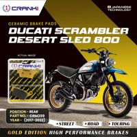 Ceramic Brake Pads For Ducati Scrambler Desert Sled 800 (2017-2022) - Rear - CRM359 - 1 Set