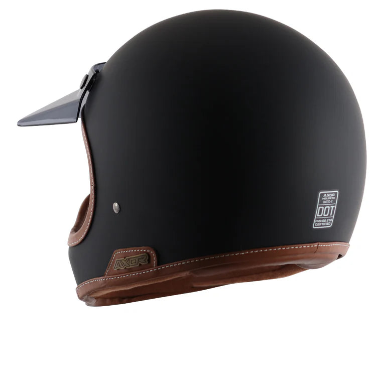Axor Retro Moto-X Helmet Dull Black