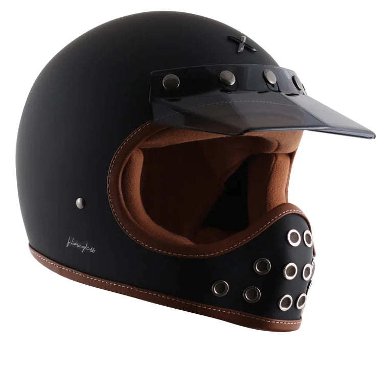 Axor Retro Moto-X Helmet Dull Black