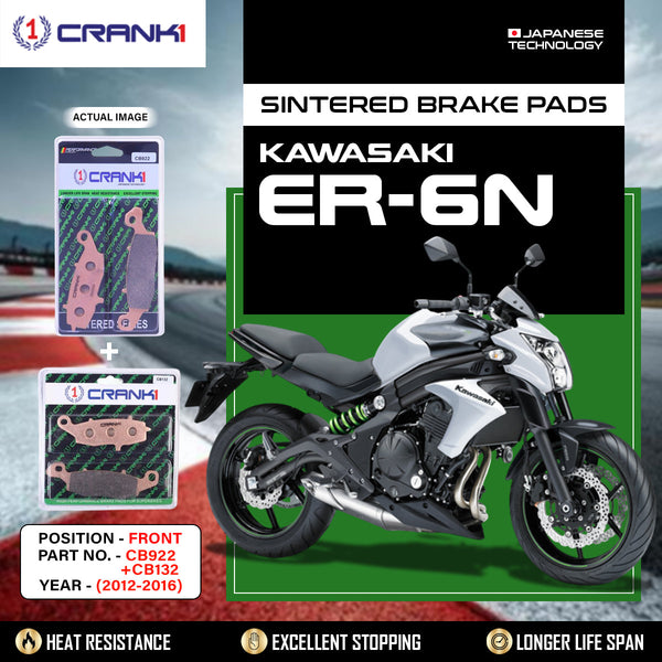 Sintered Brake Pads For Kawasaki ER-6n (2012-2016) - Front - CB922 + CB132 - 2 Sets