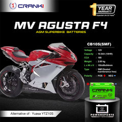 Battery For MV Agusta F4 (2005-2016) - CB10S - Factory Activated