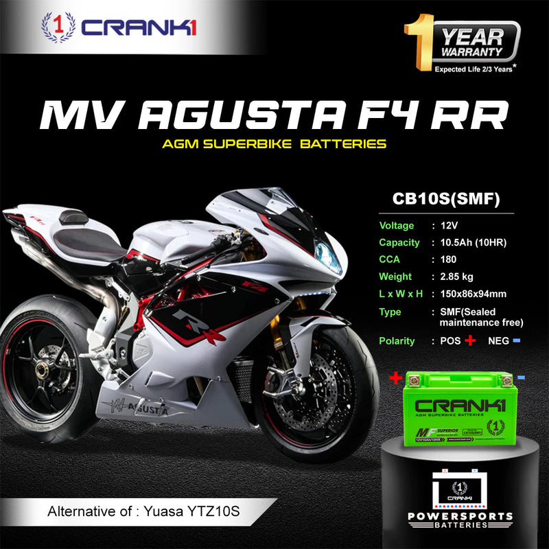Battery For MV Agusta F4 RR (2000-2008) - CB10S - Factory Activated