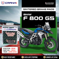 Sintered Brake Pads For BMW F 800 GS (2006-2012) - Rear - CB312 - 1 Set