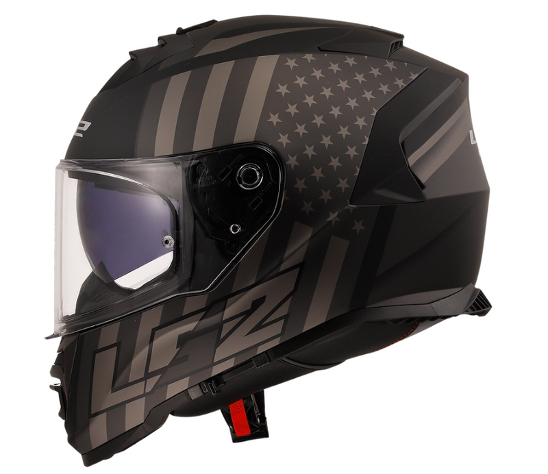 LS2 STORM II FLAG GLOSS BLACK GREY