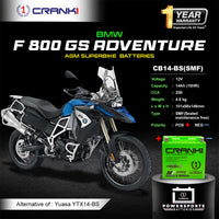 Battery For BMW F 800 GS Adventure (2015-2024) - CB14-BS - Factory Activated