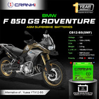 Battery For BMW F 850 GS Adventure (2019-2025) - CB12-BS - Factory Activated | 1 Year Warranty | Zero Maintenance | OEM Fitment | High CCA
