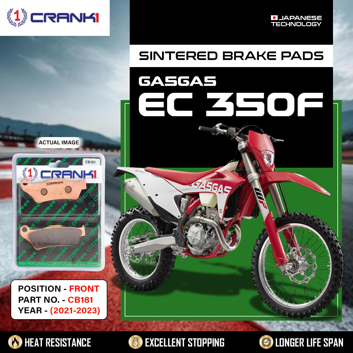 Sintered Brake Pads For GASGAS EC 350F (2021-2023) - Front - CB181 - 1 Set