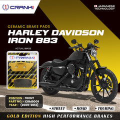 Ceramic Brake Pads For Harley Davidson Sportster Iron 883 (2009-2013) - Front - CRM9009 - 1 Set