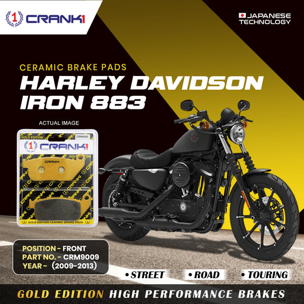 Ceramic Brake Pads For Harley Davidson Sportster Iron 883 (2009-2013) - Front - CRM9009 - 1 Set