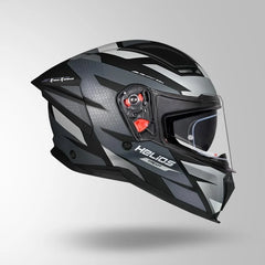 STUDDS HELIOS D2 CIRCUIT DECOR MATT BLACK CHAMELEON GREY/PINK