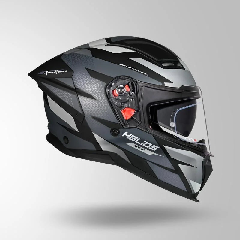 STUDDS HELIOS D2 CIRCUIT DECOR MATT BLACK CHAMELEON GREY/PINK
