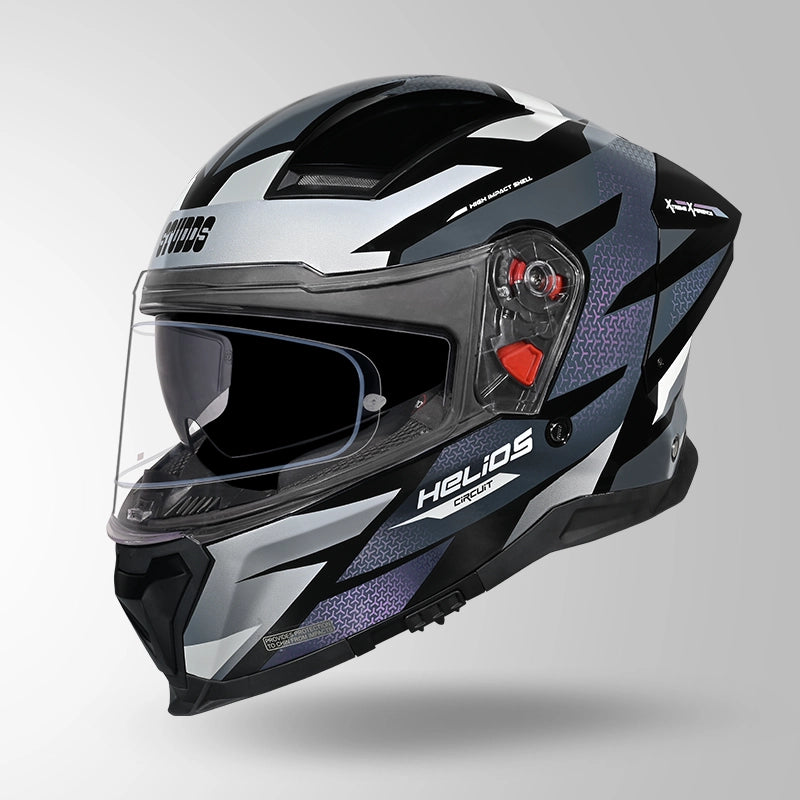 STUDDS HELIOS D2 CIRCUIT DECOR BLACK & CHAMELEON GREY/PINK
