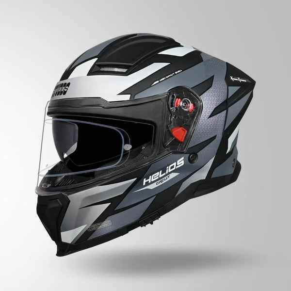 STUDDS HELIOS D2 CIRCUIT DECOR MATT BLACK CHAMELEON GREY/PINK