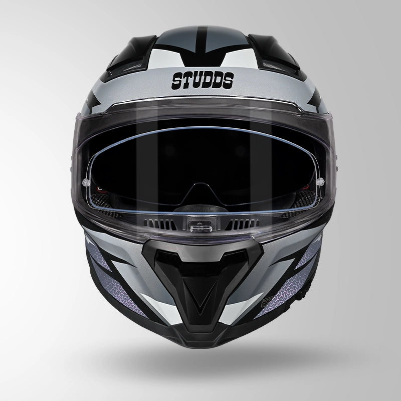 STUDDS HELIOS D2 CIRCUIT DECOR BLACK & CHAMELEON GREY/PINK