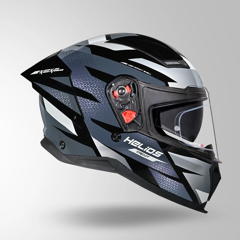 STUDDS HELIOS D2 CIRCUIT DECOR BLACK & CHAMELEON GREY/PINK