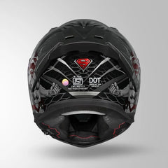 STUDDS HELIOS SUPERMAN EDITION GREY WITH METALLIC FOIL N2-RED