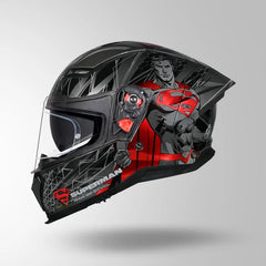 STUDDS HELIOS SUPERMAN EDITION GREY WITH METALLIC FOIL N2-RED