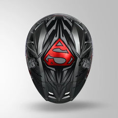STUDDS HELIOS SUPERMAN EDITION GREY WITH METALLIC FOIL N2-RED