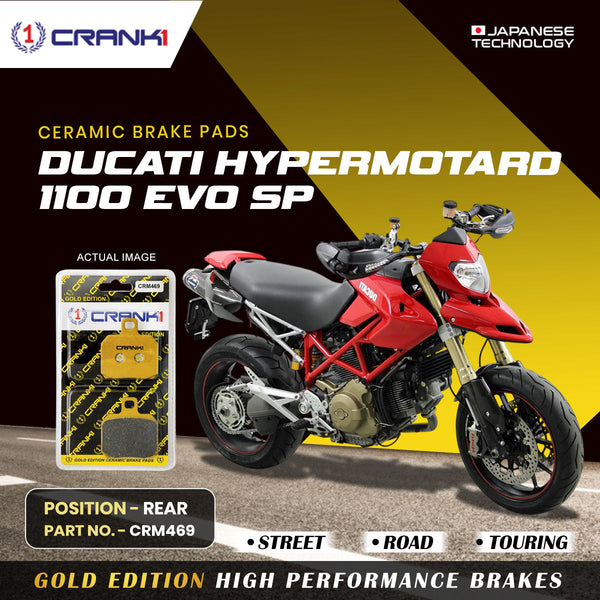 Ceramic Brake Pads For Ducati Hypermotard 1100 EVO SP - Rear - CRM469 - 1 Set