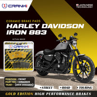 Ceramic Brake Pads For Harley Davidson Sportster Iron 883 (2014 Onwards) - Front - CRM2809 - 1 Set