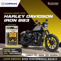 Ceramic Brake Pads For Harley Davidson Sportster Iron 883 (2014 Onwards) - Rear - CRM634 - 1 Set