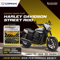 Ceramic Brake Pads For Harley Davidson Street Rod (2017 Onwards) - Front - CRM859 - 2 Sets