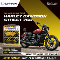 Ceramic Brake Pads For Harley Davidson Street 750 (2016 Onwards) - Rear - CRM479 - 1 Set