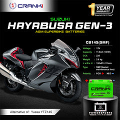 Battery For Suzuki Hayabusa GEN-3 (2021-Present) - CB14S - Factory Activated