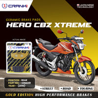 Ceramic Brake Pads For Hero CBZ Xtreme (2010) - Rear - CRM281 - 1 Set