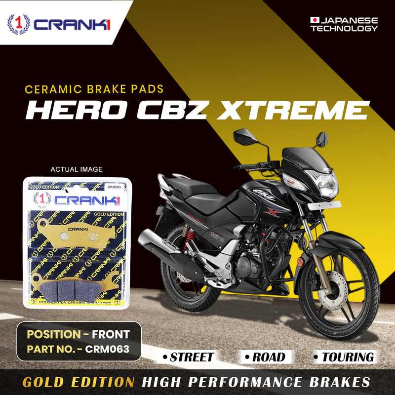 Ceramic Brake Pads For Hero CBZ Xtreme - Front - CRM063 - 1 Set