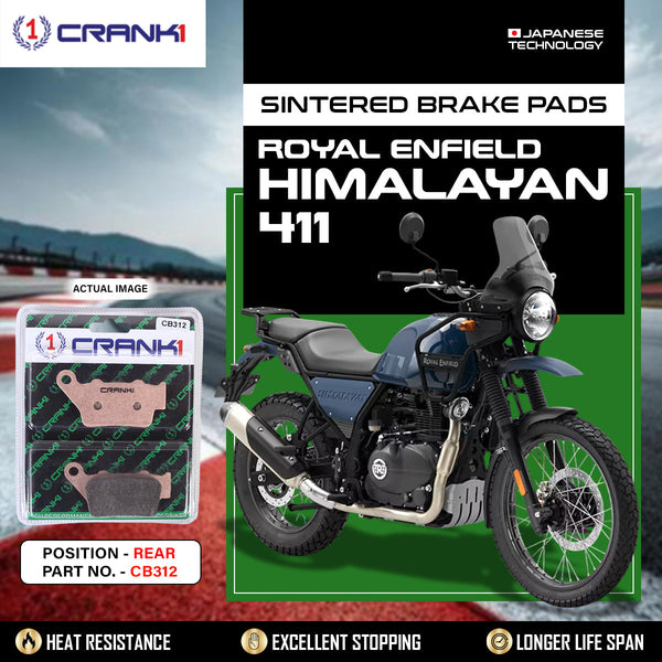 Sintered Brake Pads For Royal Enfield Himalayan 411 - Rear - CB312 - 1 Set