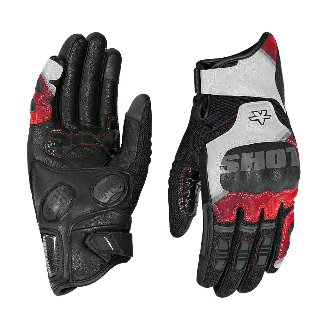HOLESHOT PRO – SEMI GAUNTLET HYBRID RIDING GLOVES RED