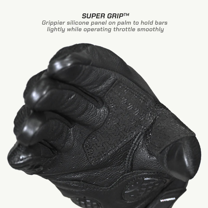 VIATERRA HOLESHOT – SHORT MOTORCYCLE RIDING GLOVES FOR MEN (GUNMETAL)