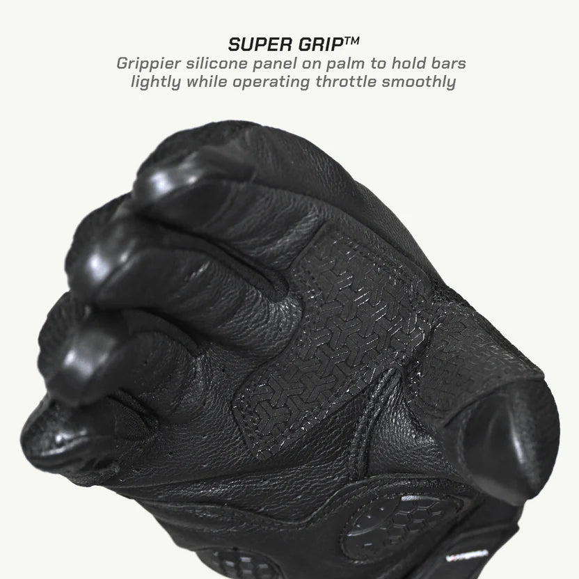 VIATERRA HOLESHOT – SHORT MOTORCYCLE RIDING GLOVES FOR MEN (LAVA RED)