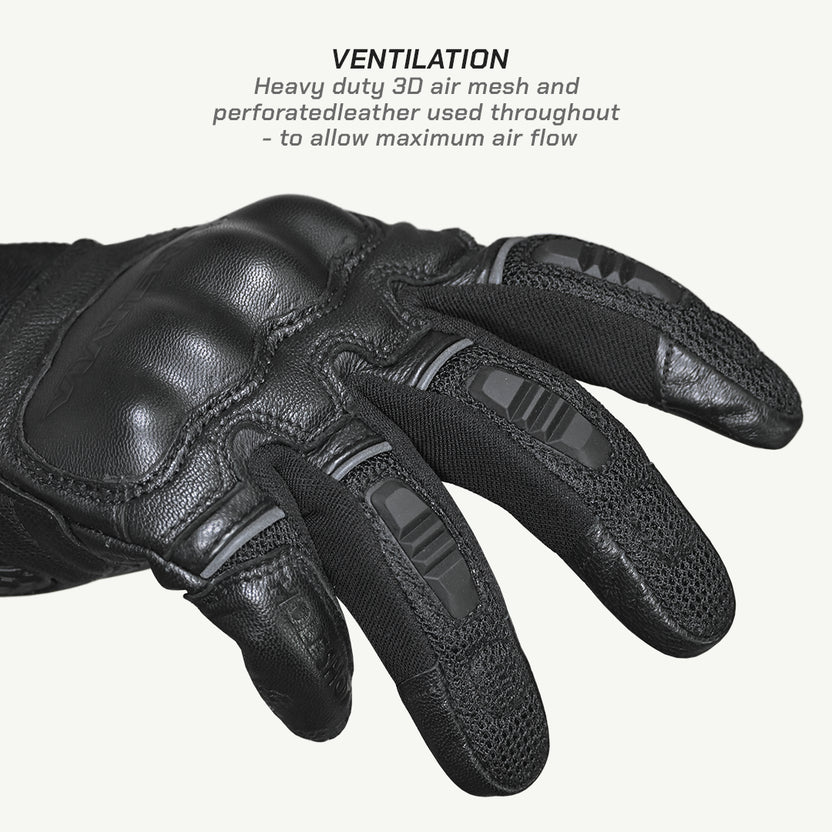 VIATERRA HOLESHOT – SHORT MOTORCYCLE RIDING GLOVES FOR MEN (LAVA RED)