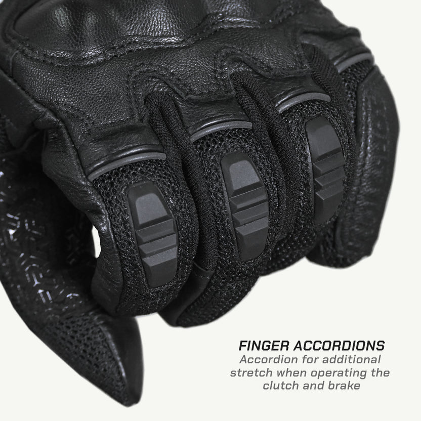 VIATERRA HOLESHOT – SHORT MOTORCYCLE RIDING GLOVES FOR MEN (GUNMETAL)