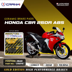 Ceramic Brake Pads For Honda CBR 250R ABS - Rear - CRM741 - 1 Set