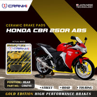 Ceramic Brake Pads For Honda CBR 250R ABS - Rear - CRM741 - 1 Set