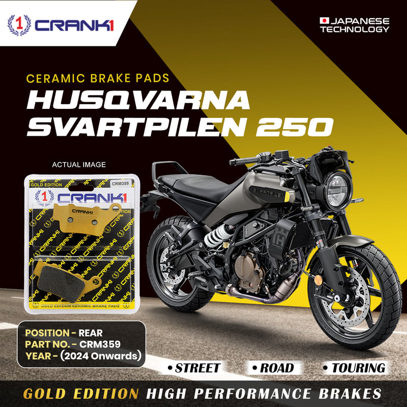 Ceramic Brake Pads For Husqvarna Svartpilen 250 (2024 Onwards) - Rear - CRM359 - 1 Set