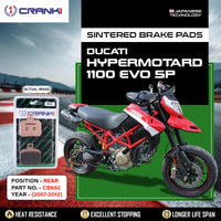 Sintered Brake Pads For Ducati Hypermotard 1100 EVO SP (2007-2012) - Rear - CB662 - 1 Set