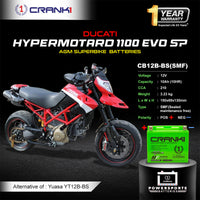 Battery For Ducati Hypermotard 1100 EVO SP (2007-2025) - CB12B-BS - Factory Activated