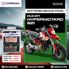 Sintered Brake Pads For Ducati Hypermotard 821 (2013-2015) - Front - CB036 - 2 Sets