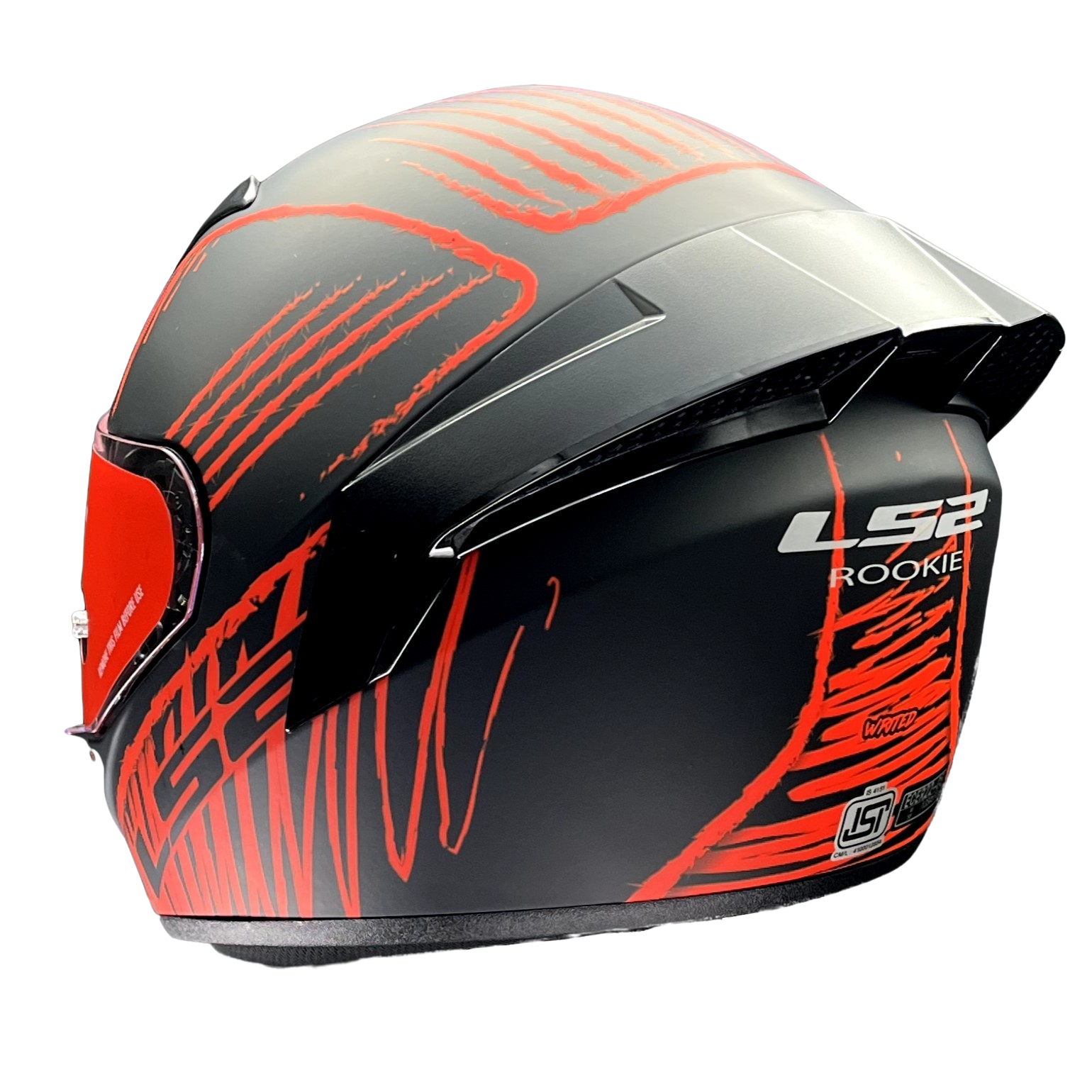 LS2 FF352 ROOKIE WRITED MATT BLACK RED
