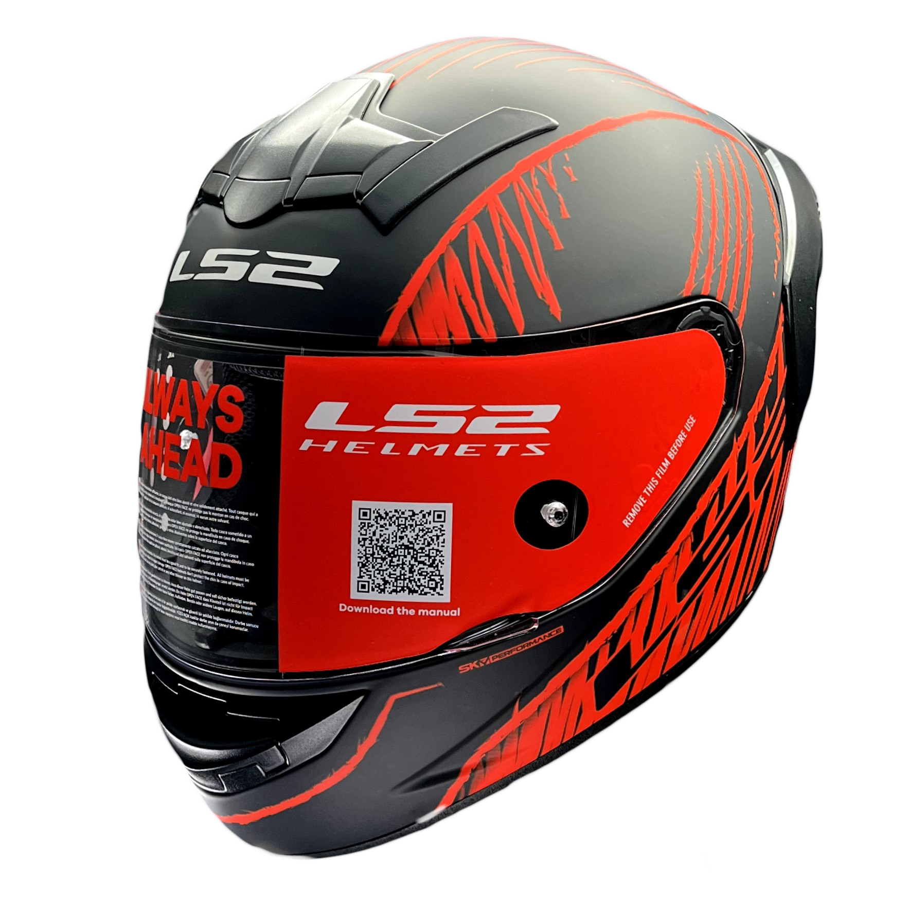 LS2 FF352 ROOKIE WRITED MATT BLACK RED