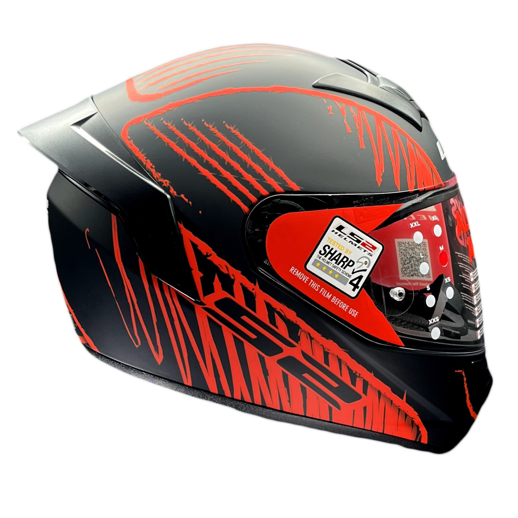 LS2 FF352 ROOKIE WRITED MATT BLACK RED