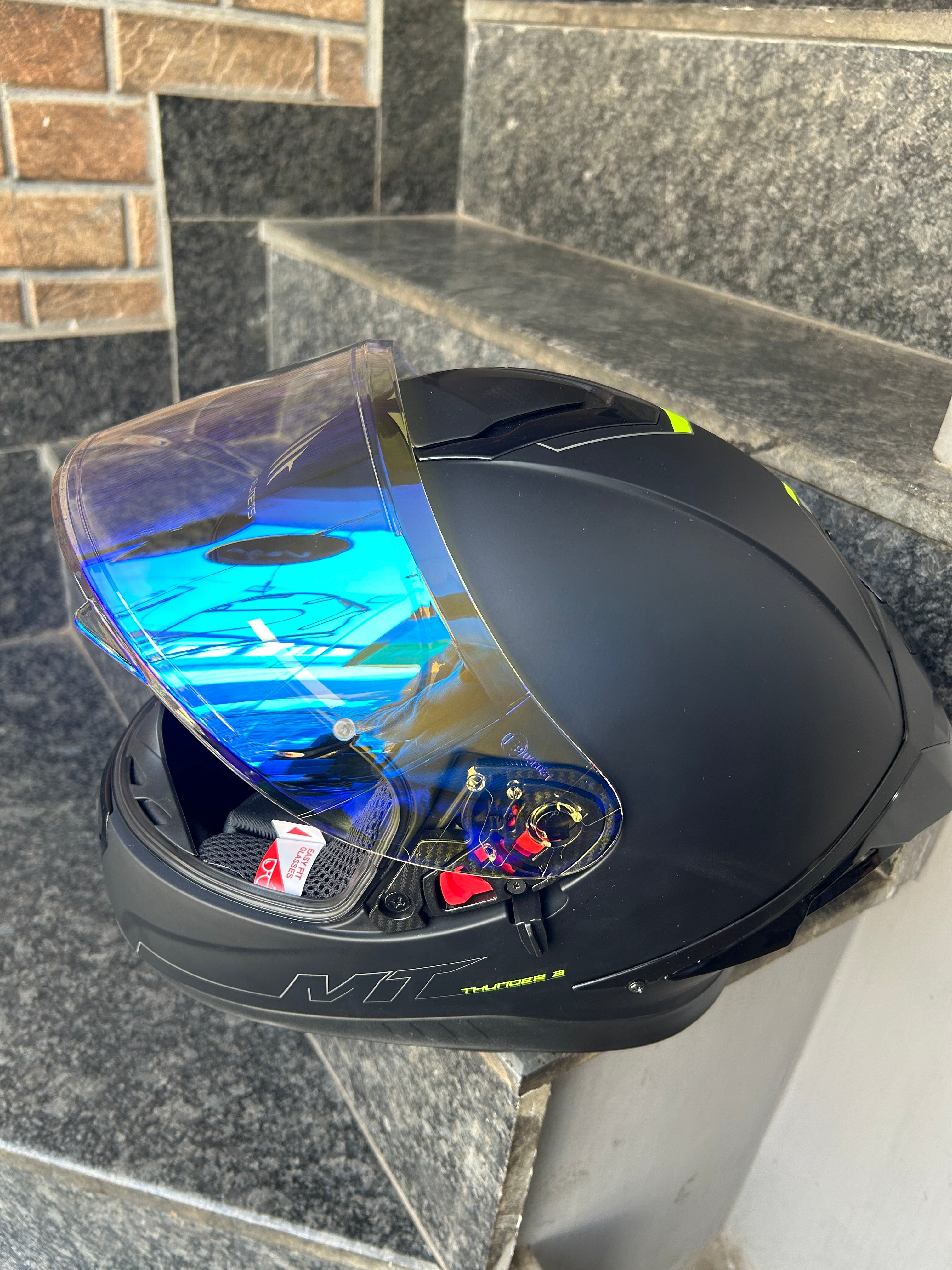 MT V12 DAY NIGHT VISOR NIGHT VISION ULTRA BLUE COLOUR